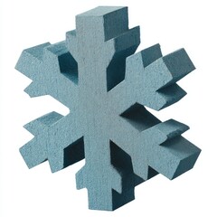 Obraz premium Light-blue, stylized snowflake, three-dimensional, textured, isolated