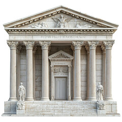 Fototapeta premium 3D front view illustration of a Pecs Museum Croatia monument isolated on a white transparent background