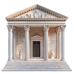 Obraz premium 3D front view illustration of a Split Archaeological Museum Croatia monument isolated on a white transparent background