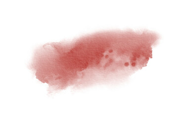 Abstract watercolor red color spot symbolizing blood on transparent background in liquid technique for postcards, websites, invitations, flyers, packaging products, patterns, any composition.