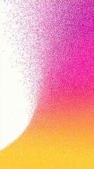 Vibrant gradient swirl of pink and orange particles creating a dynamic abstract background