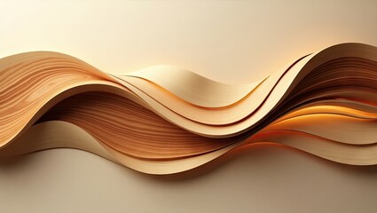 Obraz premium Abstract design of flowing wooden waves.