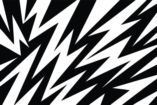 Black and White Lightning Bolt Seamless Pattern,Abstract Black and White Zigzag Background,Monochrome Lightning Bolt Seamless Pattern