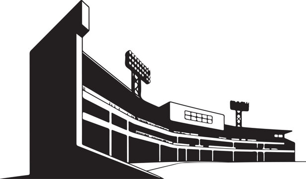 Baseball stadium illustration for sports team branding design