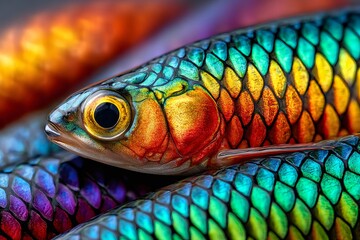 Rainbow fish showing iridescent scales in vivid colors