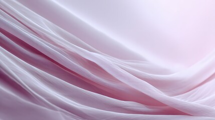 Obraz premium Soft, flowing folds of pastel pink sheer fabric.