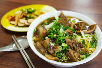 Taiwanese noodle soup with tender beef