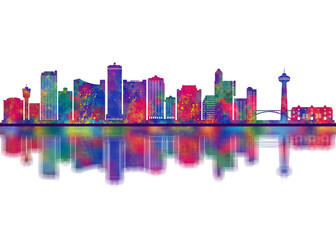 Obraz premium Niagara Falls Canada Skyline. Cityscape Skyscraper Buildings Landscape City Downtown Abstract Landmarks Travel Background Modern Art