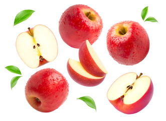 red apples isolated on white