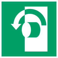 ISO 7010 ; E018 - Turn anticlockwise to open
