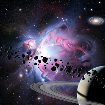 spaceship in space