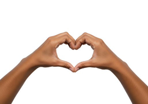 Heart-Shaped Hands Gesture Against a Black Background symbolizing love and connection