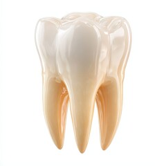 Healthy Human Molar Tooth 3D Render Isolated on White Background Dental Care Image