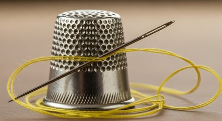 Vintage sewing notions still life capturing the essence of needlework tradition