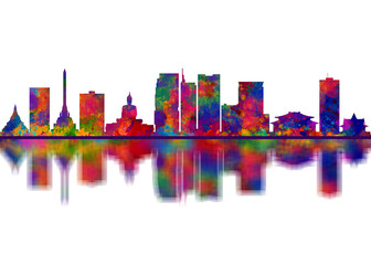 Obraz premium Pak Kret Thailand Skyline. Cityscape Skyscraper Buildings Landscape City Downtown Abstract Landmarks Travel Background Modern Art