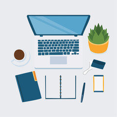 Minimalist Desk Essentials Vector