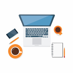 Minimalist Desk Essentials Vector
