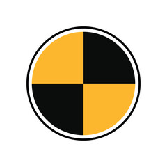 Fototapeta premium Crash Test Black Yellow Circle Icon,&nbsp;7891 .Vector&nbsp;background&nbsp;.EPS&nbsp;10.