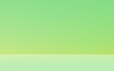 Fototapeta premium Empty green yellow room studio with sunlight effect shadow of leaves. Minimal background for product presentation. Summer spring backdrop. Cosmetic and beauty products display room.