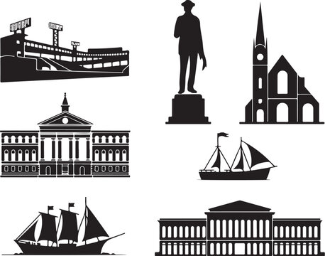 Iconic Boston Massachusetts landmarks and historical monuments