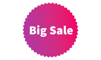 Big Sale Pink Authentic sticker design, stamp, labels on vector web shopping stickers isolated on PNG or Transparent Background