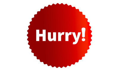 Hurry Red Authentic sticker design, stamp, labels on vector web shopping stickers isolated on PNG or Transparent Background