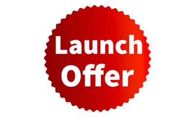 Launch Offer Red Authentic sticker design, stamp, labels on vector web shopping stickers isolated on PNG or Transparent Background
