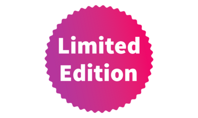 Limited Edition Pink Authentic sticker design, stamp, labels on vector web shopping stickers isolated on PNG or Transparent Background