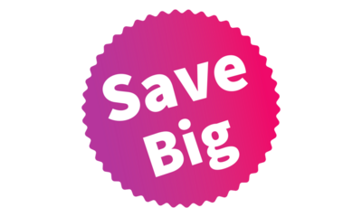 Save Big Pink Authentic sticker design, stamp, labels on vector web shopping stickers isolated on PNG or Transparent Background