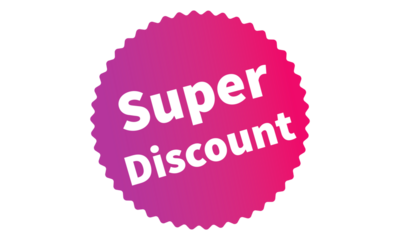 Super Discount Pink Authentic sticker design, stamp, labels on vector web shopping stickers isolated on PNG or Transparent Background