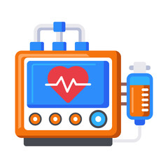 A flat style icon showing heart reader