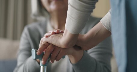 Healthy lifestyle and medical concept, the healthcare worker supports elderly patient - Powered by Adobe