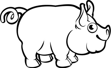 A pig cartoon character farm animal illustration