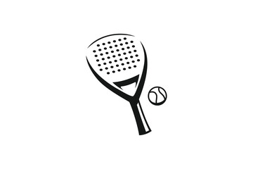 Padel logo padel Racket with ball logo design vector