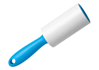 Lint remover roller on transparent background