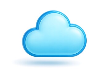 Stylized blue cloud icon isolated on white background. Simple, modern, and minimal design for cloud computing, storage, and technology themes.