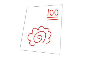 100点のテストのシンプルなイラスト