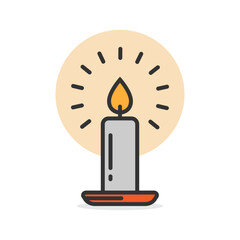 Outline candle light icon simple silhouette flat style.