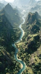 Mountain River Valley View