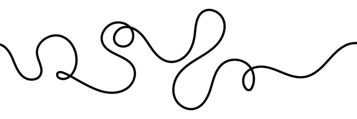 Seamless wavy line pattern with curvy abstract squiggles in a psychedelic wiggle design. Flat vector illustration isolated on white background .eps 10 .