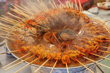 Korea local food oden spicy fish cake
