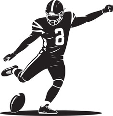 Fototapeta premium Dynamic football player kicking for victory, sports silhouette