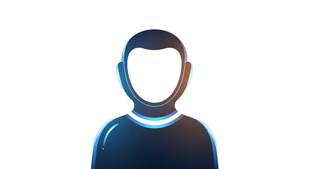 Illustration of a faceless person with dark hair and a dark shirt on a white background image ai generated