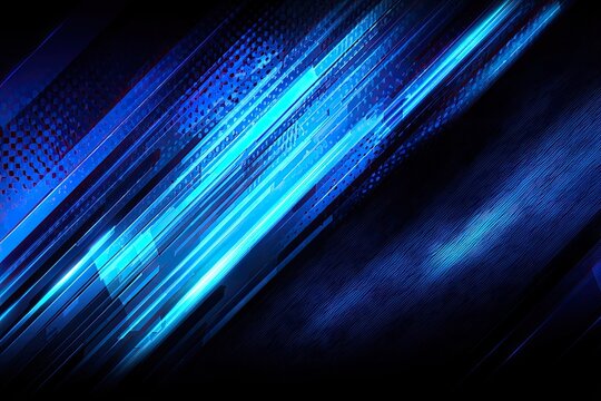 Abstract dark blue background with diagonal lines and glowing light streaks