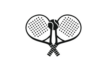Padel logo, padel racket and ball logo design vector