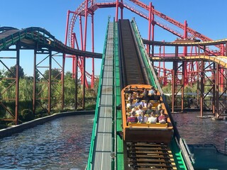 Spill Water Anaconda is an exciting water ride at Energylandia, featuring massive 20-person boats...