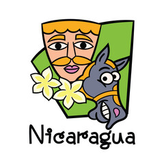 Traditional masks of Nicaraguan dance, the Gueguense.