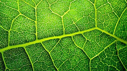 Close-up view of a vibrant green leaf showcasing intricate vein patterns and textures (5)