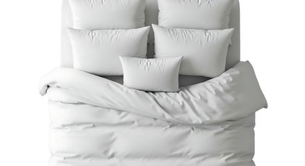 White bedding set on a bed