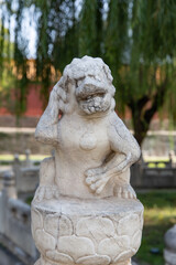 stone lion of Forbidden city broken rainbow bridge